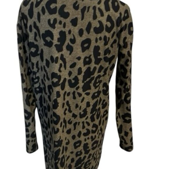 * ❤️PERFECT for FALL! ANIMAL PRINT OPEN FRONT CARDIGAN SWEATER MEDIUM - Picture 3 of 9